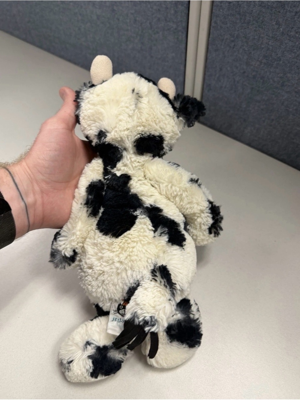 Jellycat Black & White Bashful Calf Plush - Picture 4 of 4